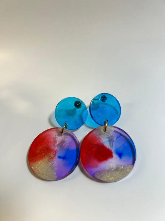 Colorful round earring