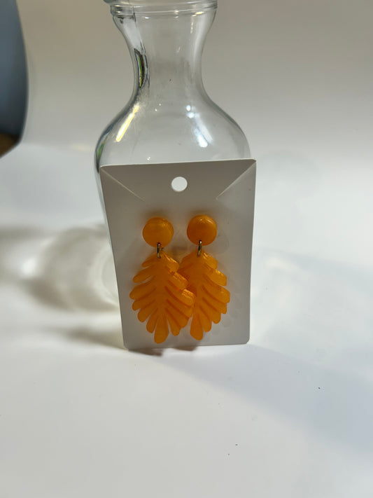 orange leaf earring