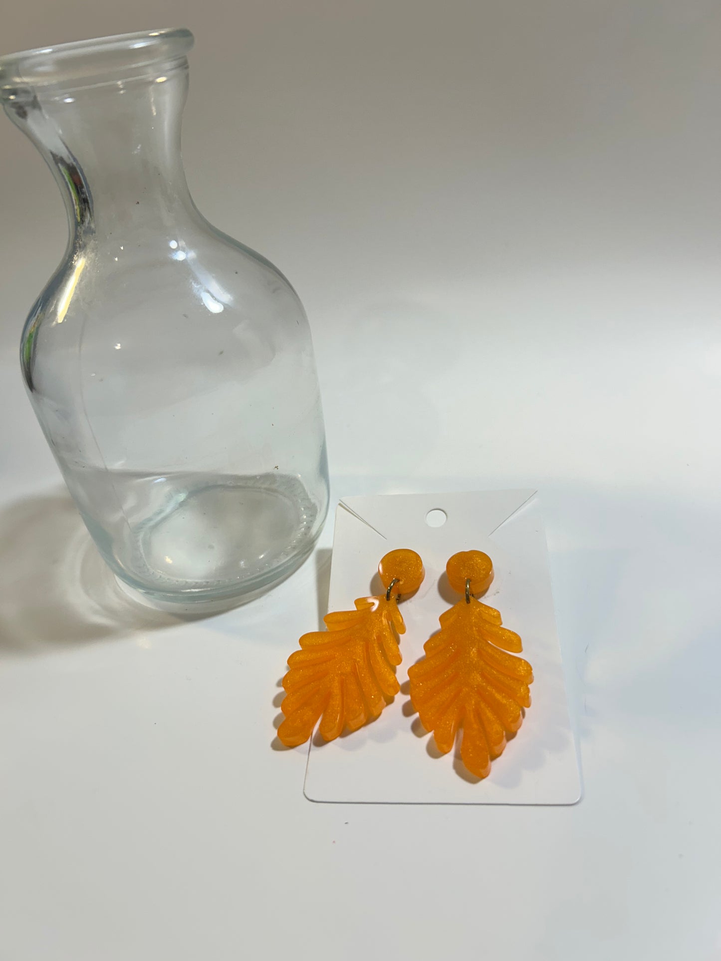 orange leaf earring