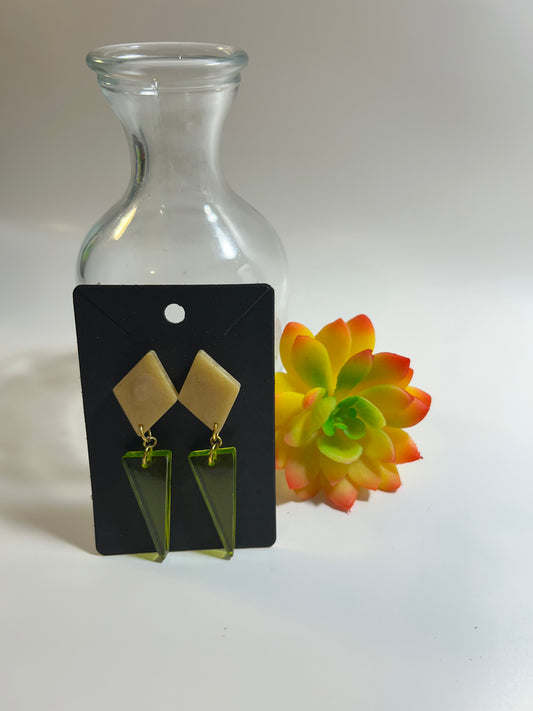 oblong triangle and rhombus earring
